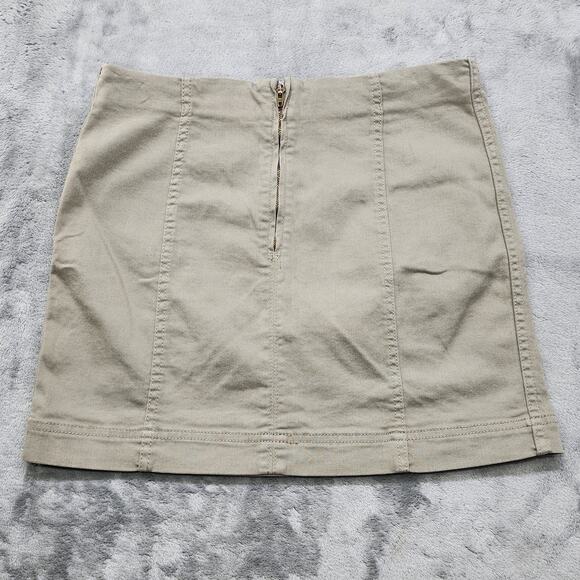 JOLT Skirt Womens 11 30W Tan Taupe Khaki Stretch Mini Back Zip Gorpcore Preppy - Picture 2 of 9